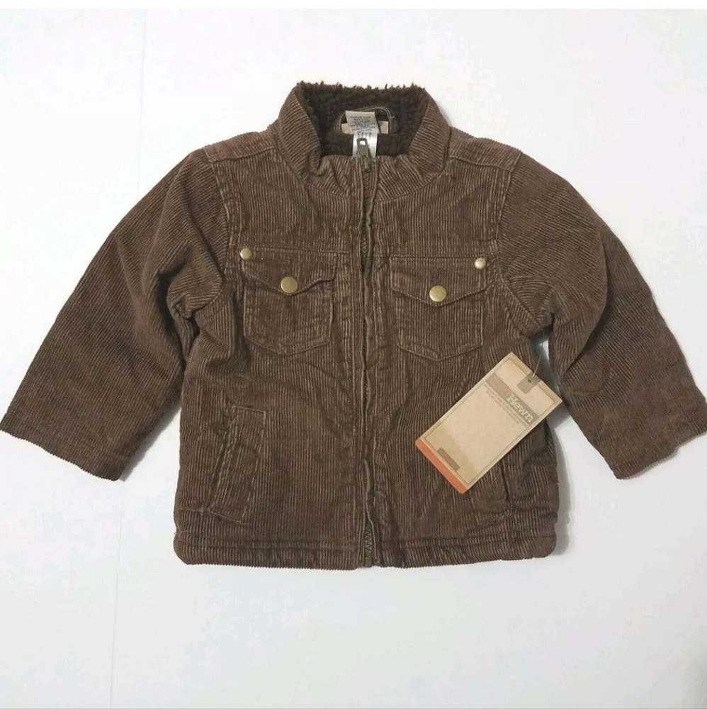 Ruff Hewn Corduroy Jacket Boys Size 18M Chocolate Brown